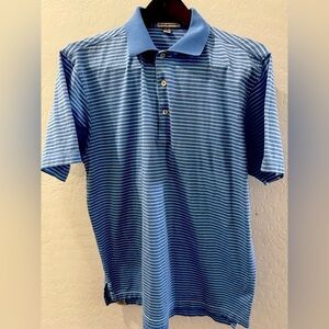 Peter Millar Men’s Striped Polo Shirt – Size Large
